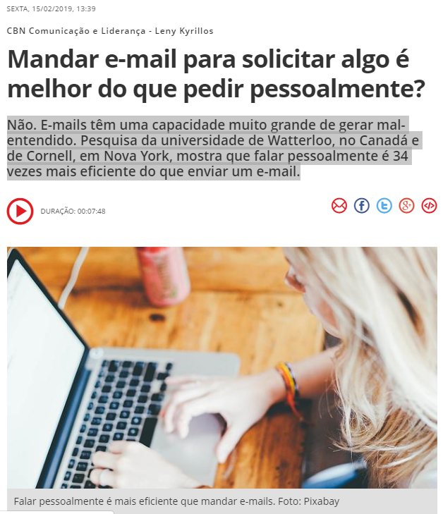 Leia mais sobre o artigo Comunicação escrita por mail e whatsapp